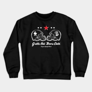 Grills Hot. Beers Cold. : Football Tailgate SZN Crewneck Sweatshirt